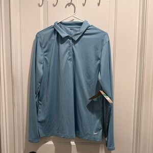 NWT Women’s Nike Blue Long Sleeve Polo Shirt